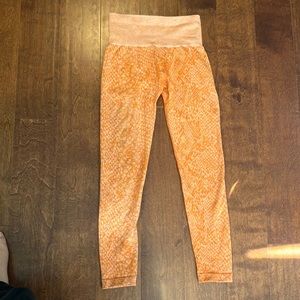 NVGTN Burnt Orange Snakeskin Seamless Leggings XS